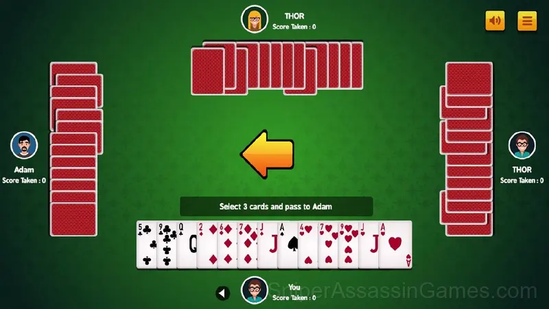 Hearts HD gameplay screenshot 1