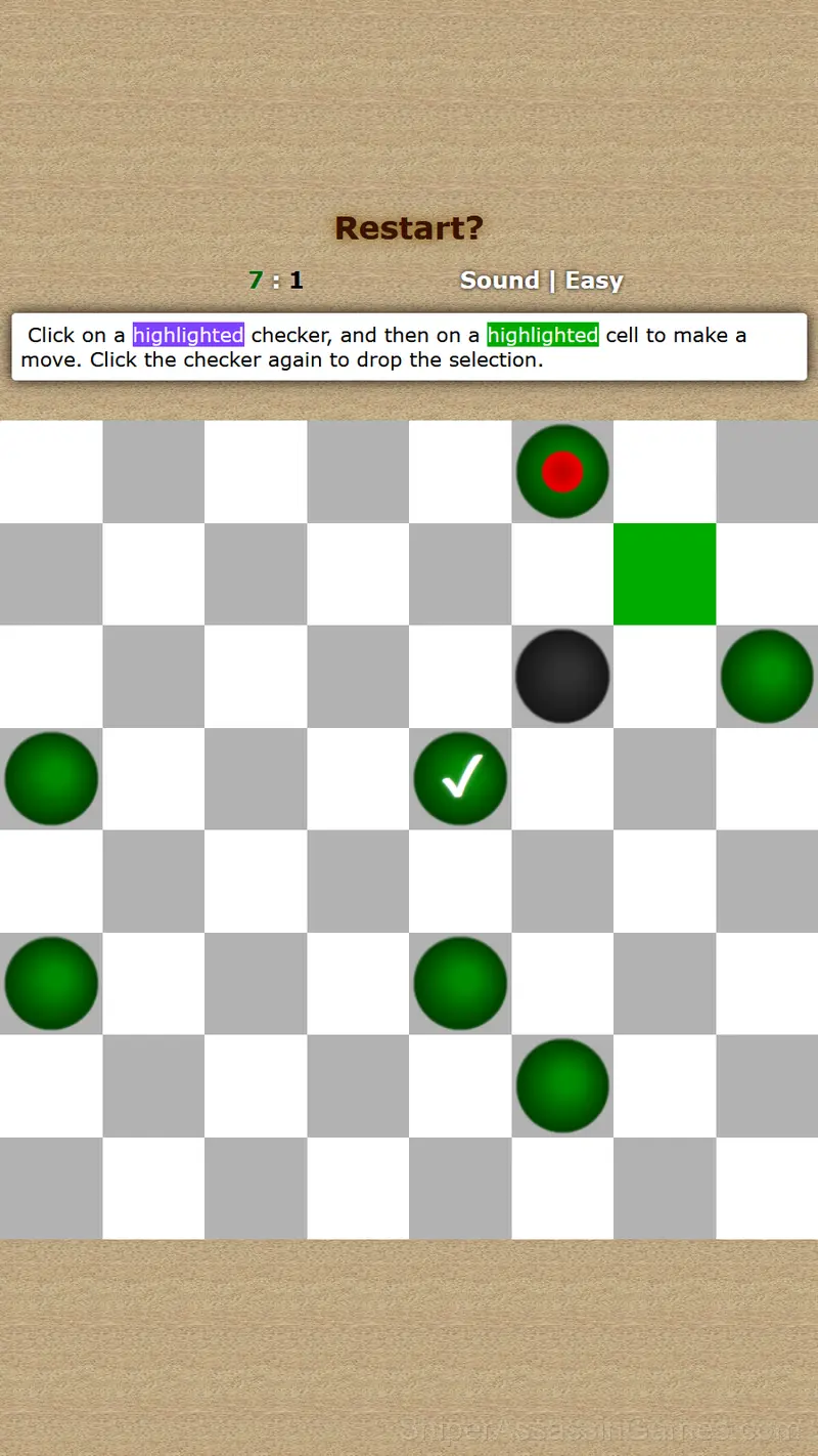 Checkers gameplay screenshot 3