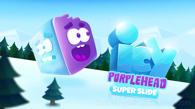 Play Icy Purple Head - Jump and slide dash game