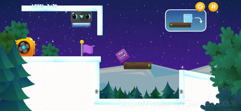 Icy Purple Head - Jump and slide dash game gameplay screenshot 1