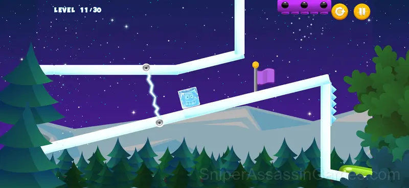 Icy Purple Head - Jump and slide dash game gameplay screenshot 2