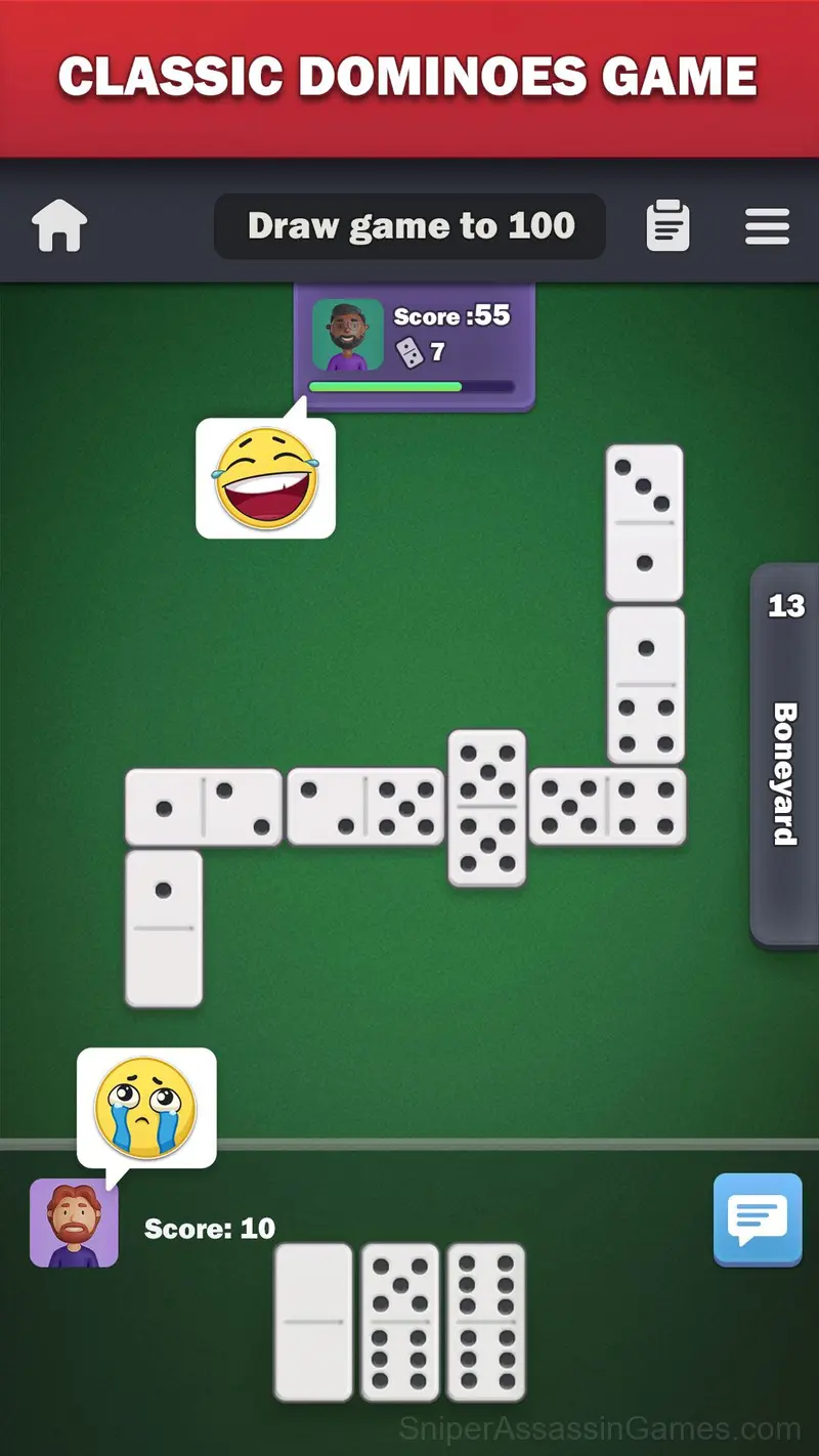 Dominoes online gameplay screenshot 1