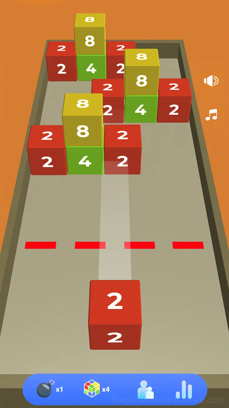 Chain Cube: 2048 merge gameplay screenshot 1
