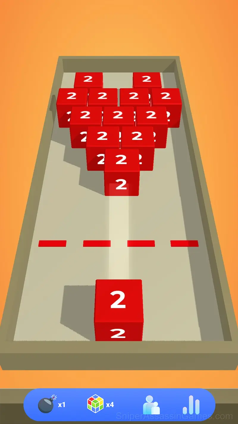 Chain Cube: 2048 merge gameplay screenshot 2