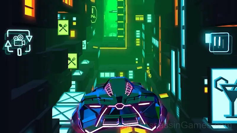 Neon Flytron: Cyberpunk Racer gameplay screenshot 1