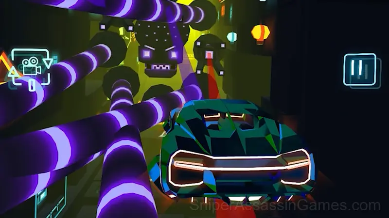 Neon Flytron: Cyberpunk Racer gameplay screenshot 2