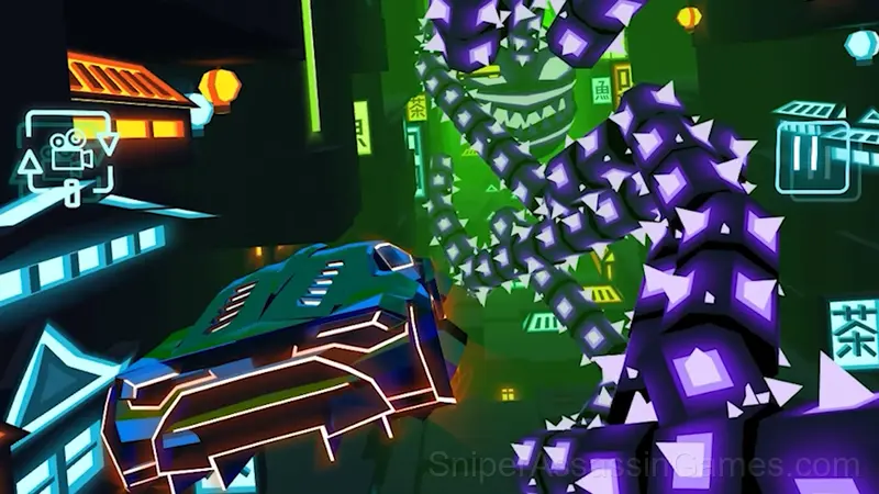 Neon Flytron: Cyberpunk Racer gameplay screenshot 4