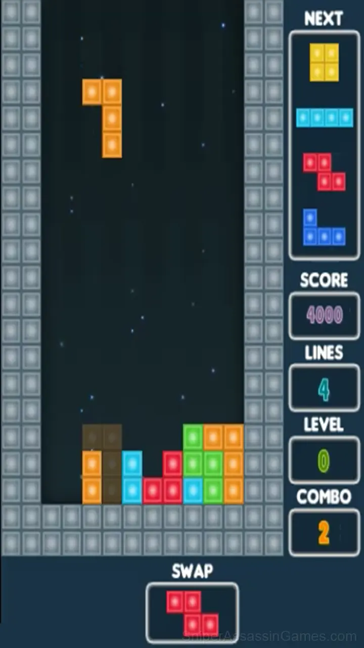 Classic Tetris gameplay screenshot 1