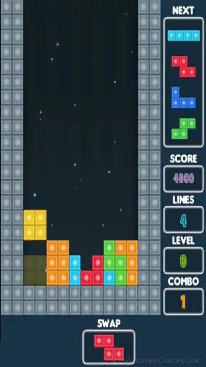 Classic Tetris gameplay screenshot 2