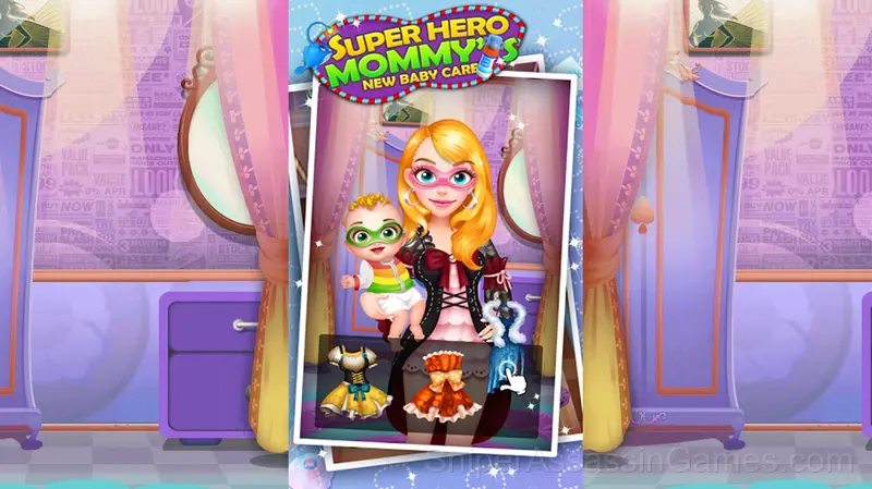 Superhero Mommy's New Baby gameplay screenshot 2