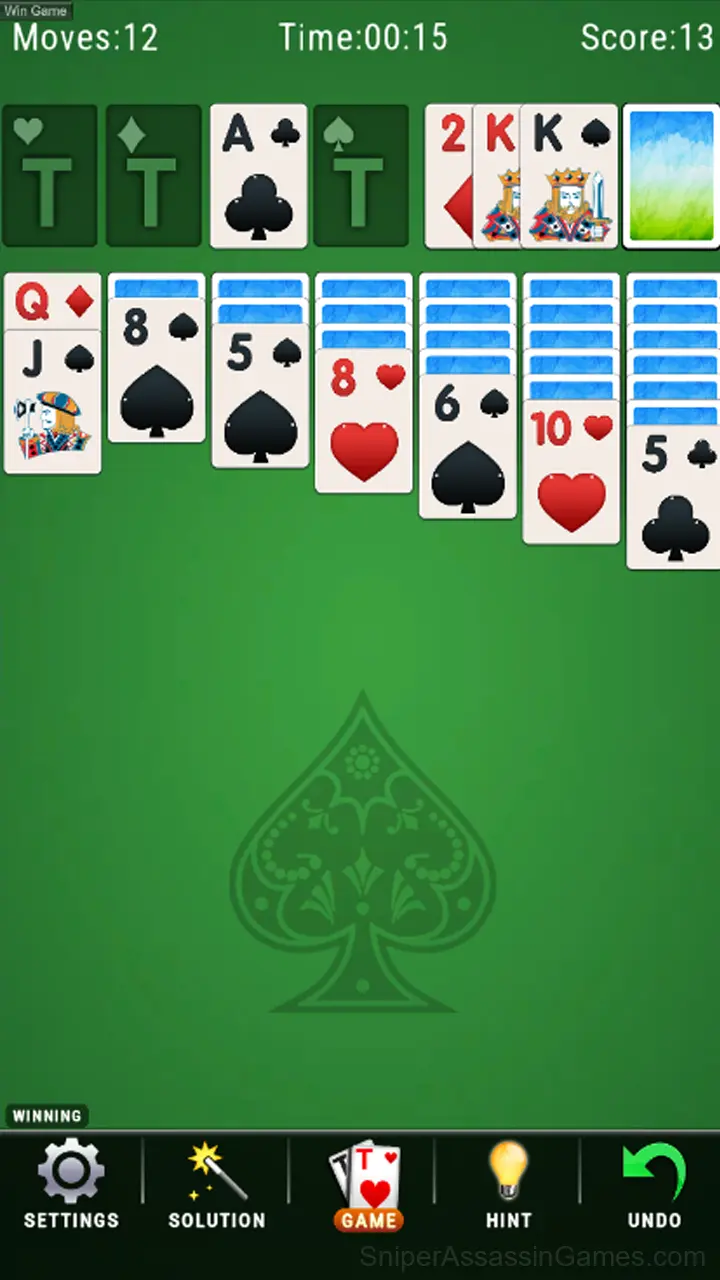 Solitaire Klondike King gameplay screenshot 1
