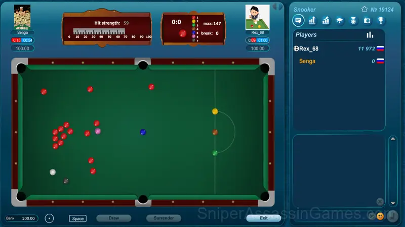 Snooker gameplay screenshot 1