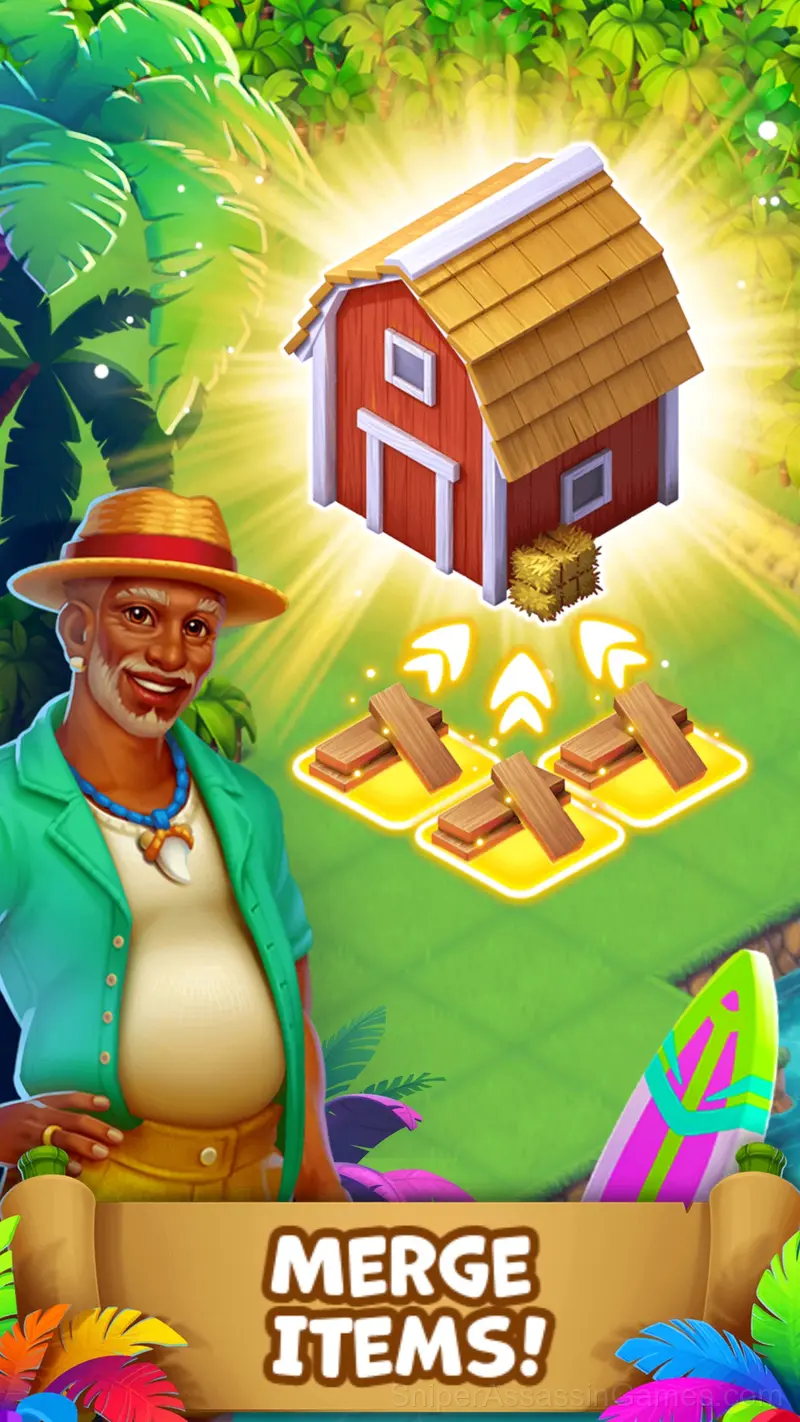 Tropical merge gameplay screenshot 1