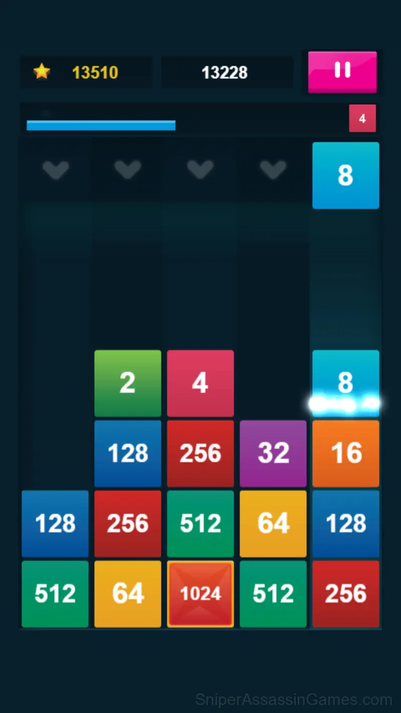 2048: X2 Merge Blocks gameplay screenshot 1