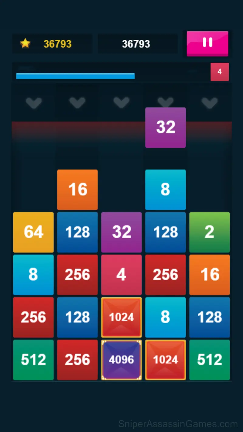 2048: X2 Merge Blocks gameplay screenshot 2