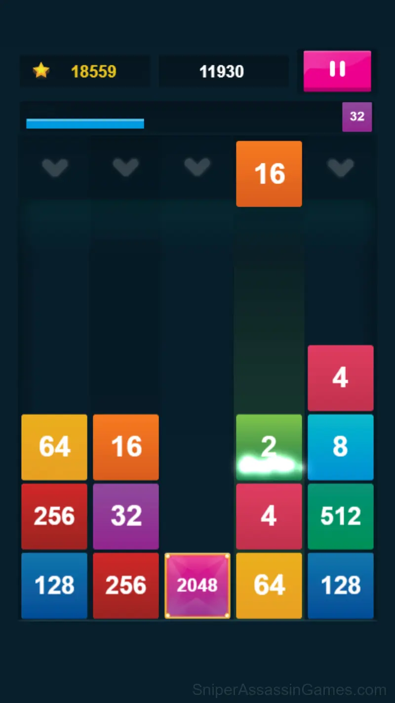 2048: X2 Merge Blocks gameplay screenshot 3