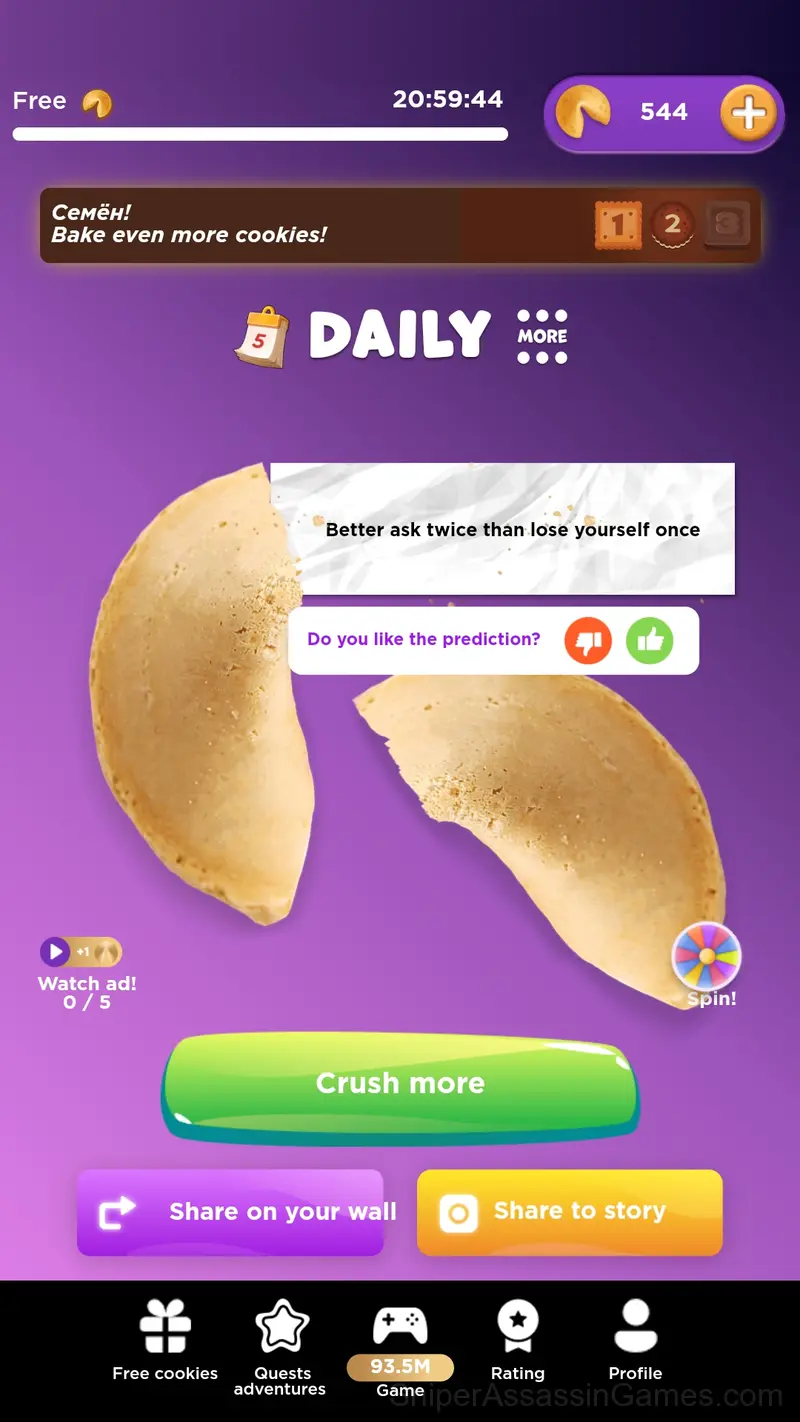 Fortune Cookie gameplay screenshot 1