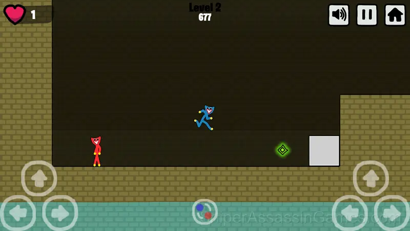 Red and Blue Stickman Huggy gameplay screenshot 1