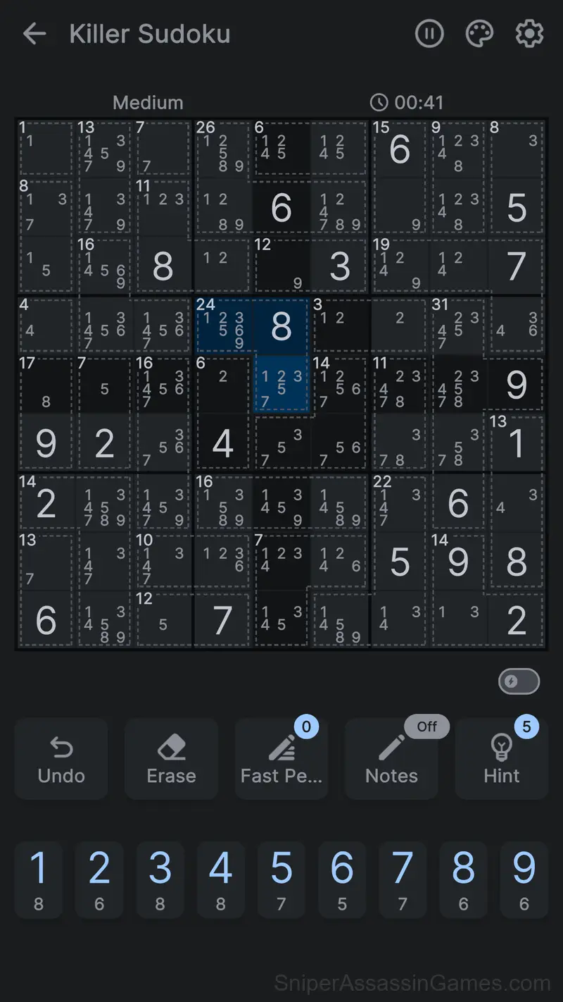Killer Sudoku gameplay screenshot 4