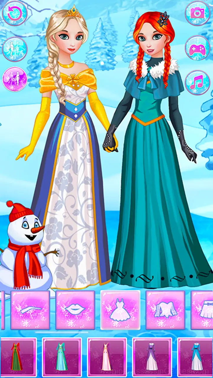 Elsa & Anna Frozen Dress Up: Icy Princess gameplay screenshot 1