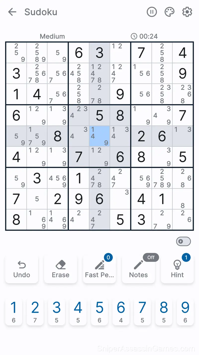 Sudoku gameplay screenshot 3