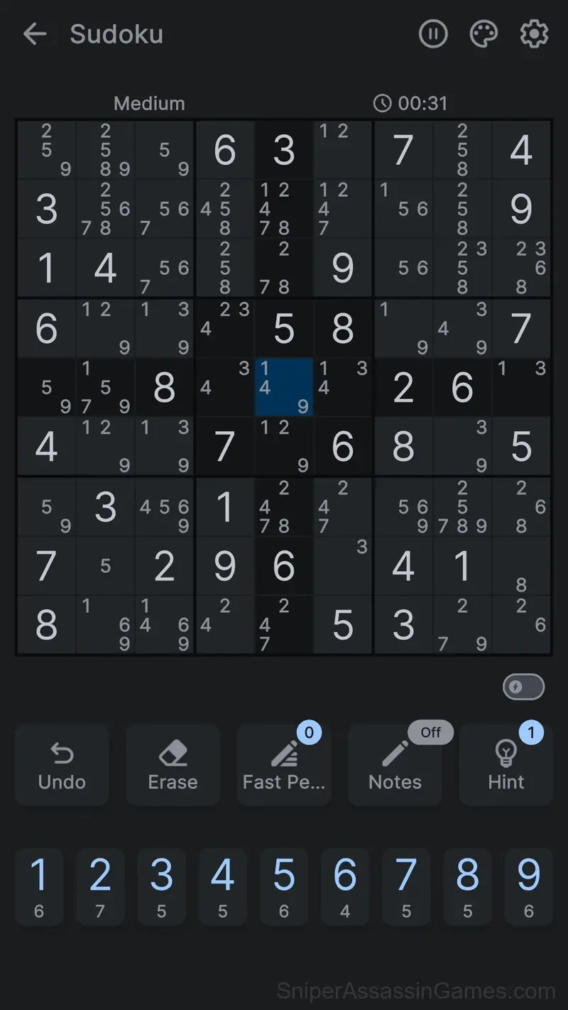 Sudoku gameplay screenshot 4