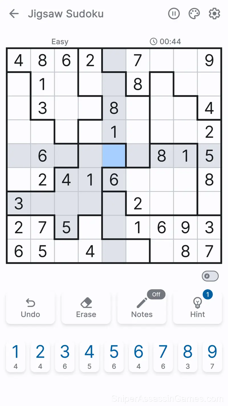 Jigsaw Sudoku gameplay screenshot 1
