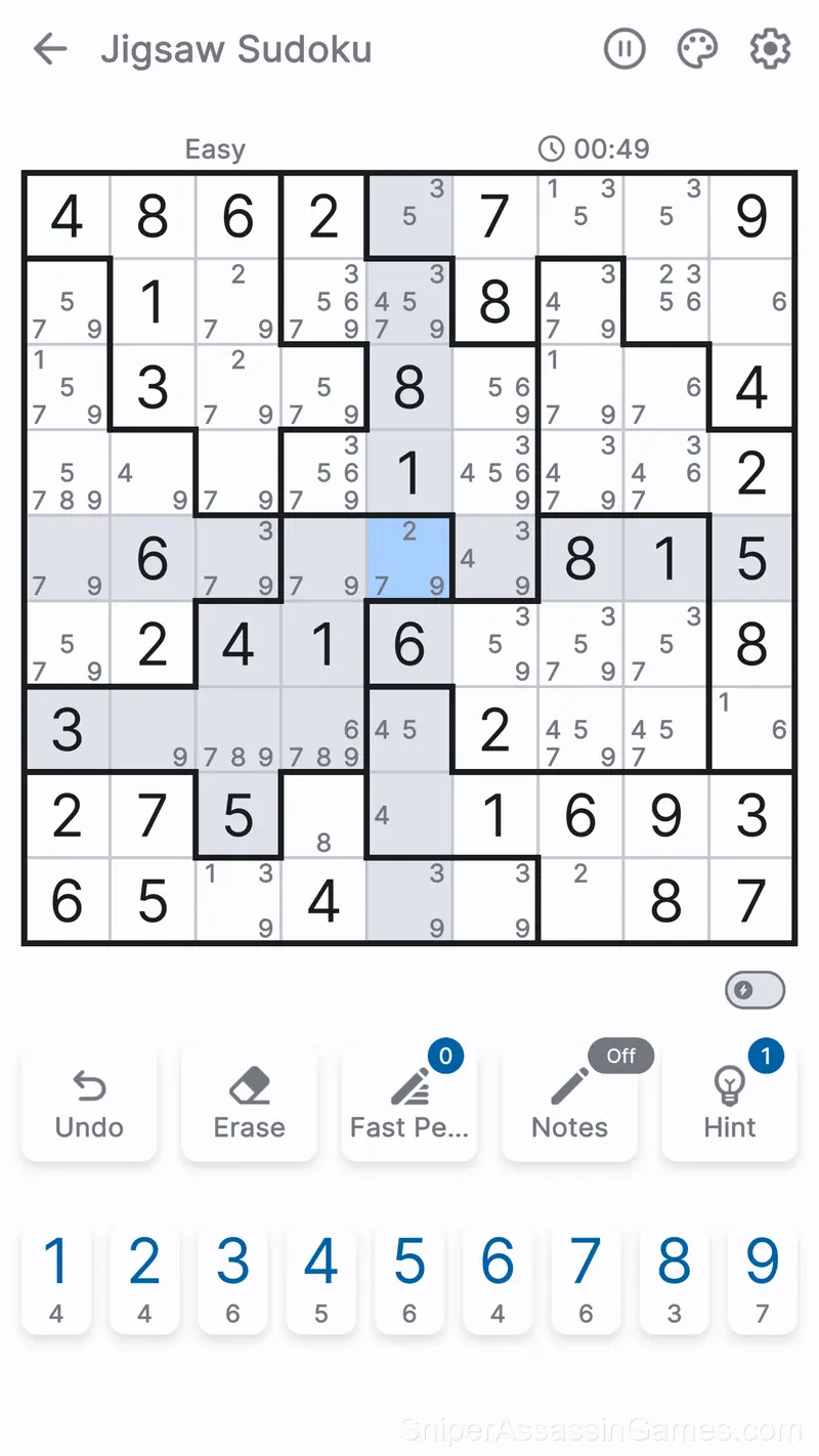 Jigsaw Sudoku gameplay screenshot 2