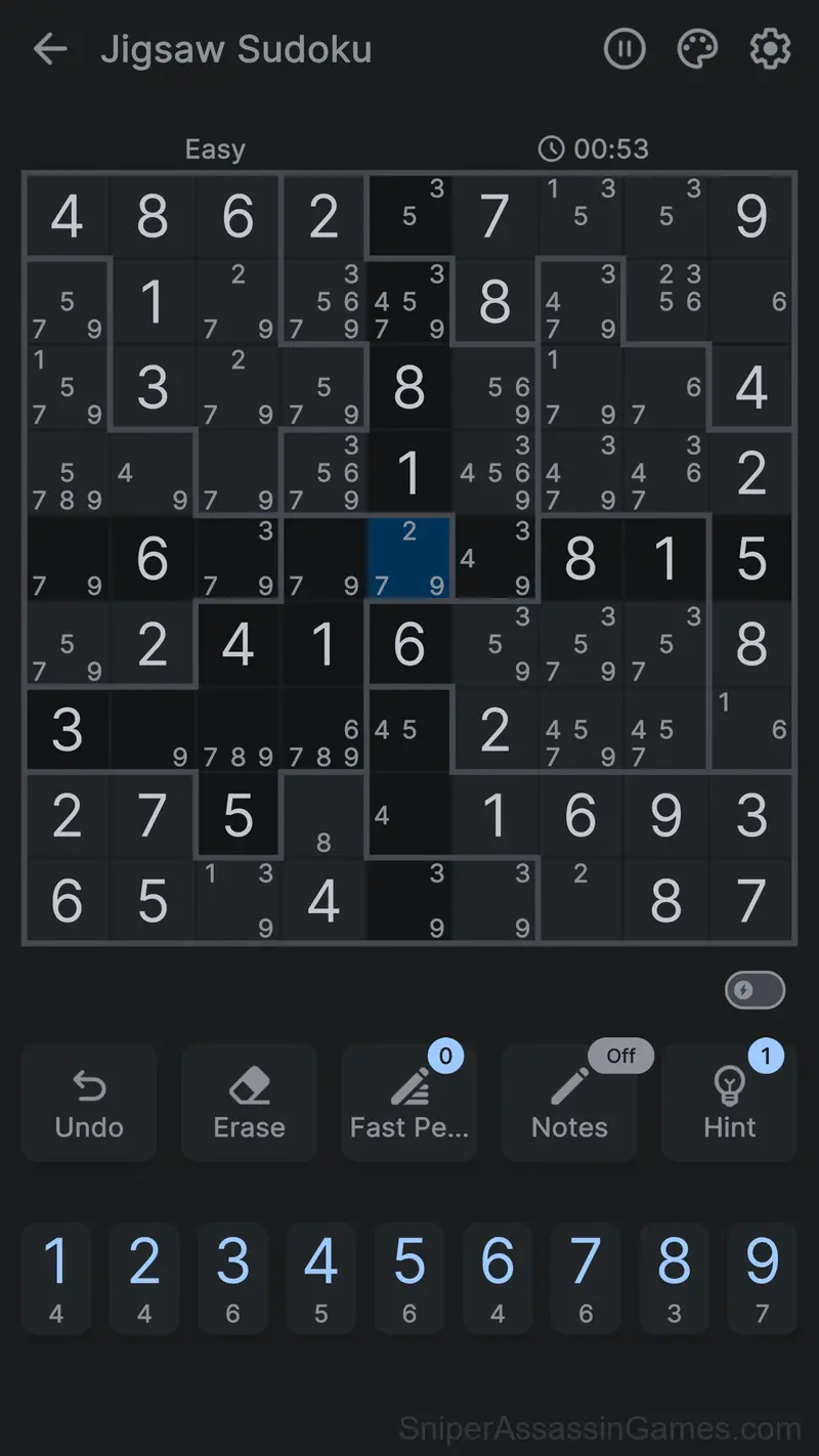 Jigsaw Sudoku gameplay screenshot 4