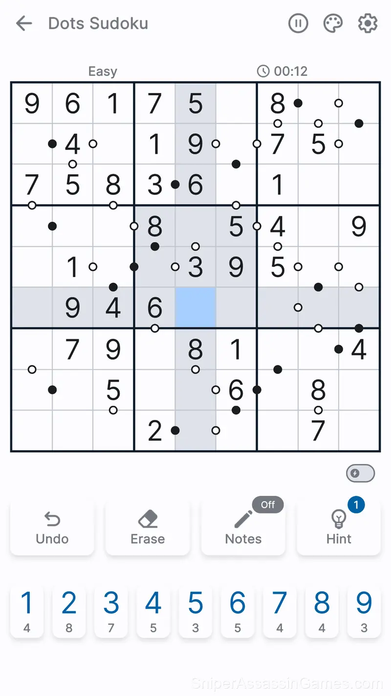 Dots Sudoku gameplay screenshot 1
