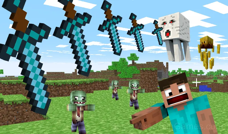Play Minecraft: sword war