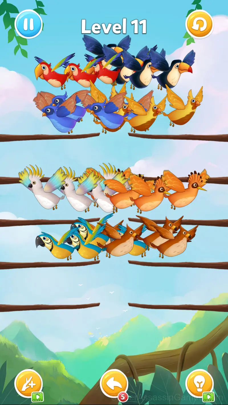 Bird Sort Puzzle gameplay screenshot 1