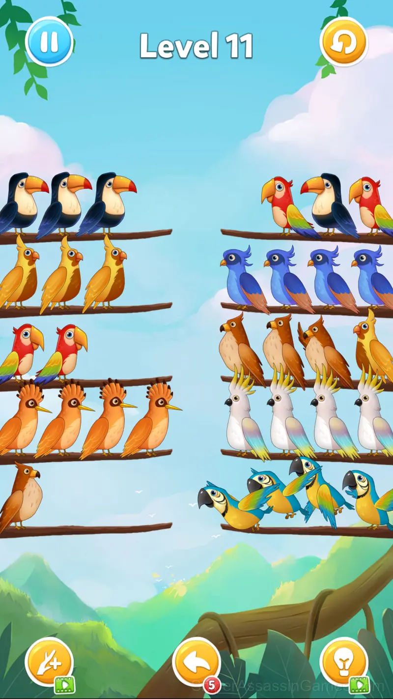Bird Sort Puzzle gameplay screenshot 2