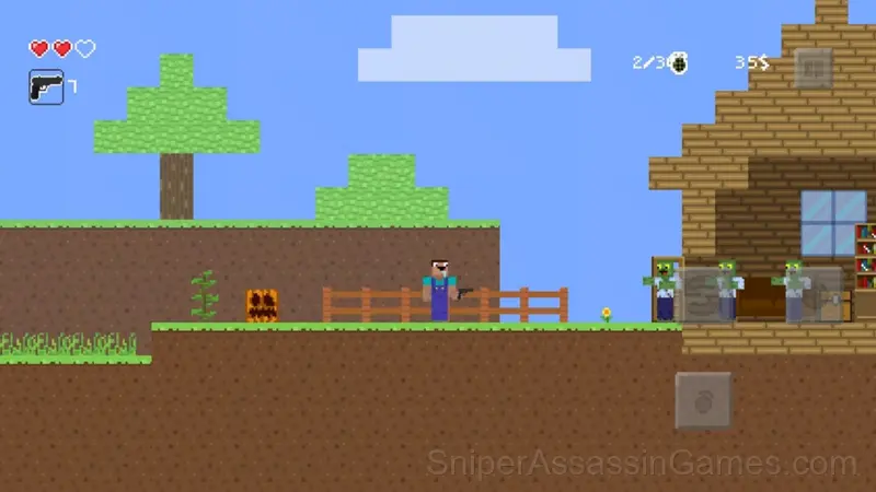 Noob vs zombie shooter gameplay screenshot 1