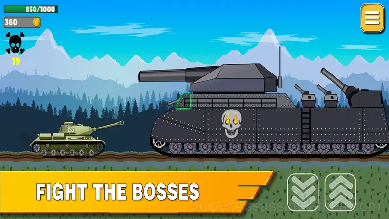 Tanks 2D: Tank Wars gameplay screenshot 1