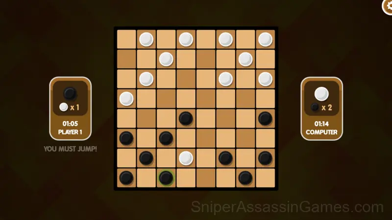 Checkers gameplay screenshot 1