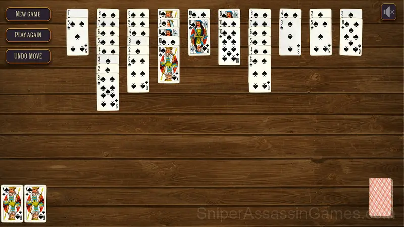 Spider: solitaire online gameplay screenshot 1