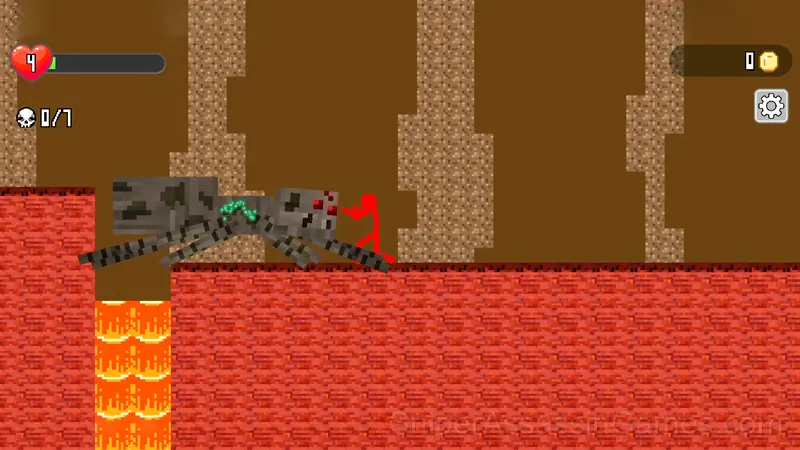 Red Stickman vs Monster School gameplay screenshot 1