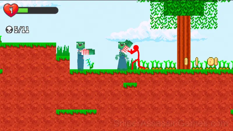 Red Stickman vs Monster School gameplay screenshot 5