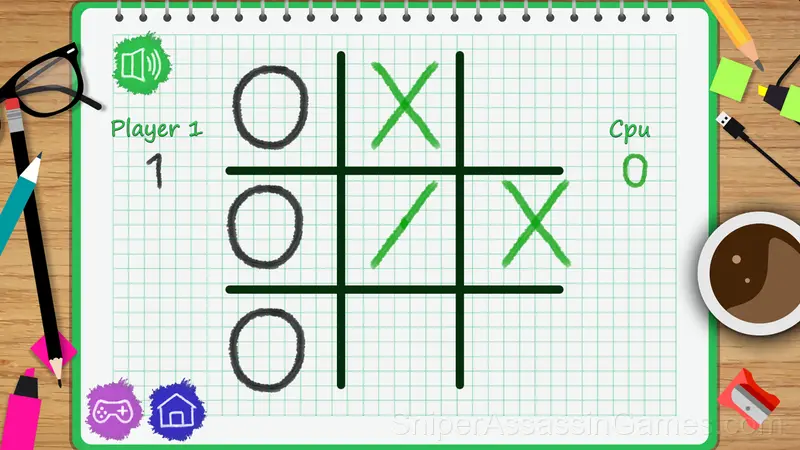 Tic Tac Toe: Paper Note gameplay screenshot 1