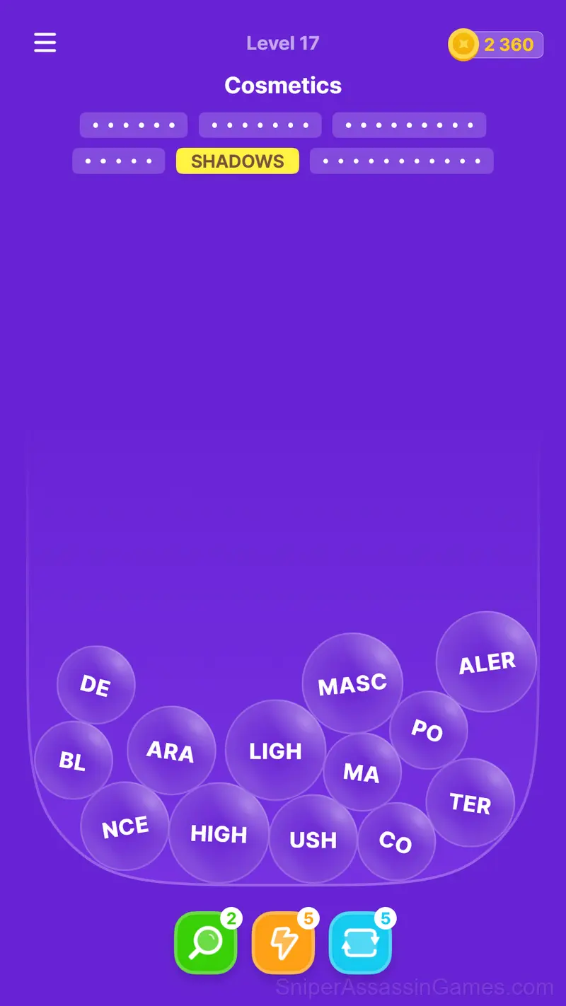 Words in bubbles gameplay screenshot 3