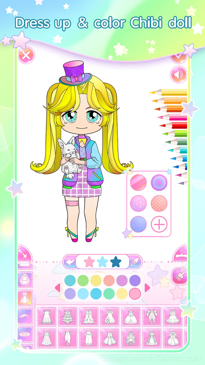 Chibi Dress Up & Coloring gameplay screenshot 2