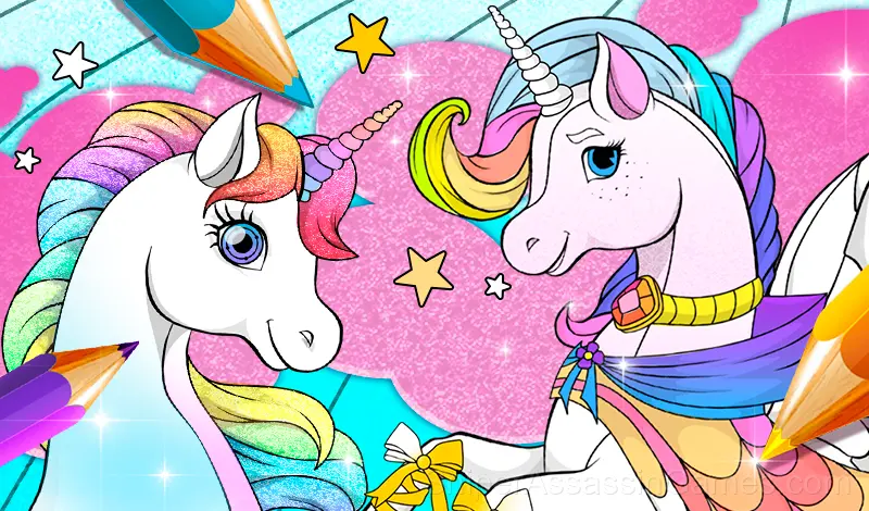 Play Unicorn Coloring Dress Up
