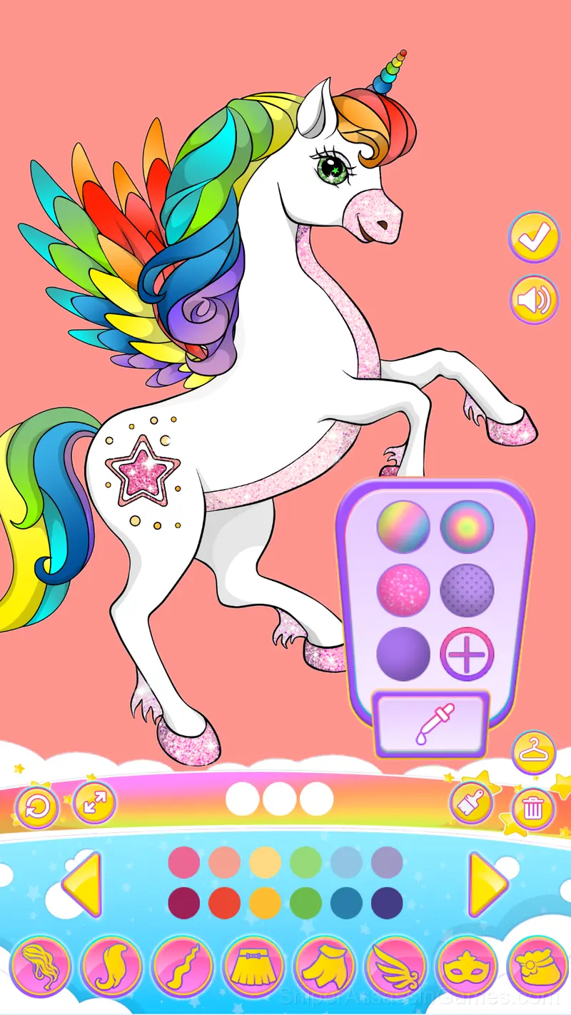 Unicorn Coloring Dress Up gameplay screenshot 1