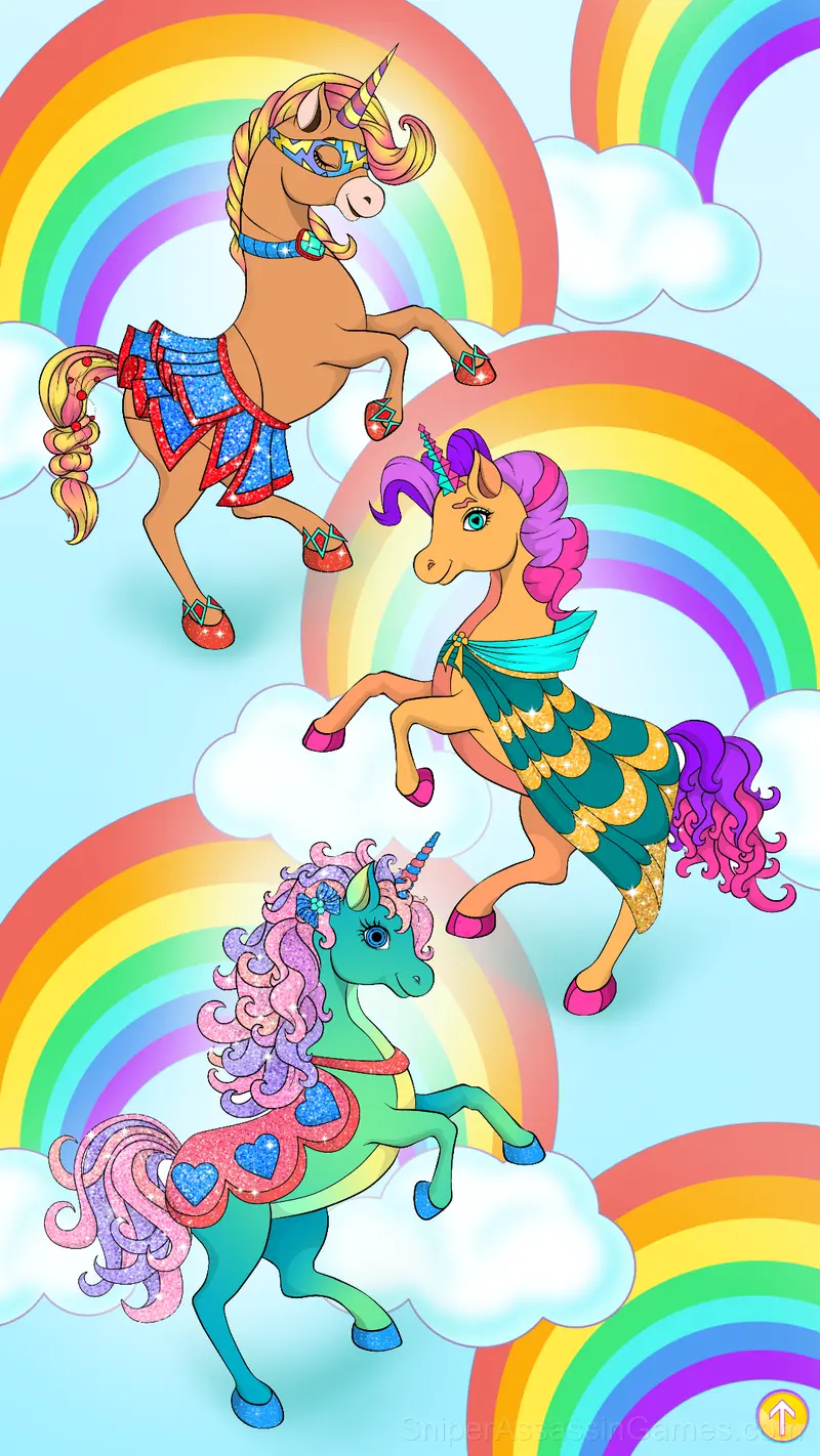 Unicorn Coloring Dress Up gameplay screenshot 2