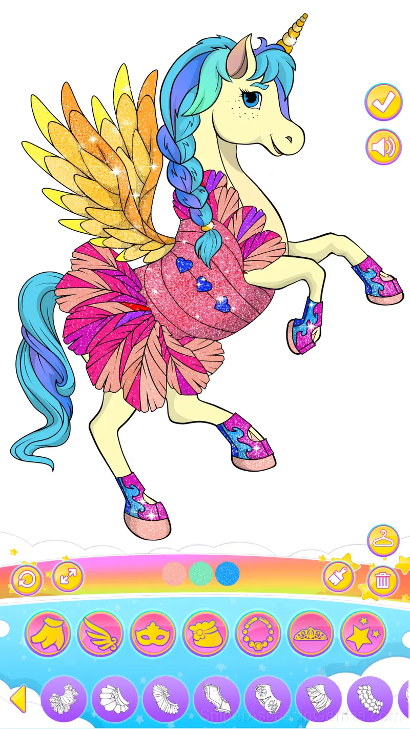 Unicorn Coloring Dress Up gameplay screenshot 3