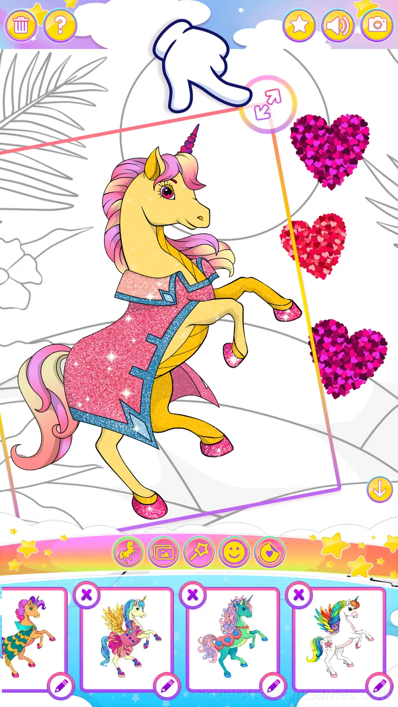 Unicorn Coloring Dress Up gameplay screenshot 5