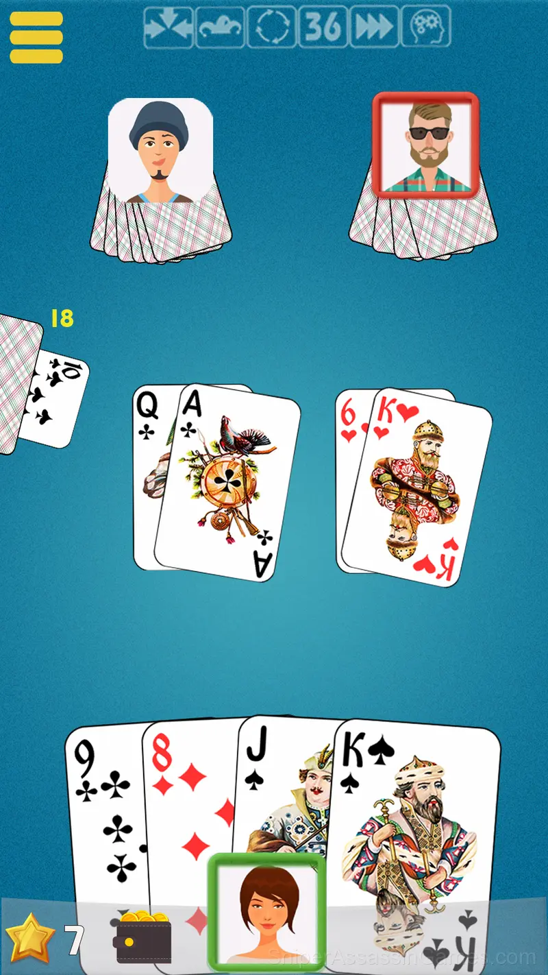 Durak transfer regular cards gameplay screenshot 3