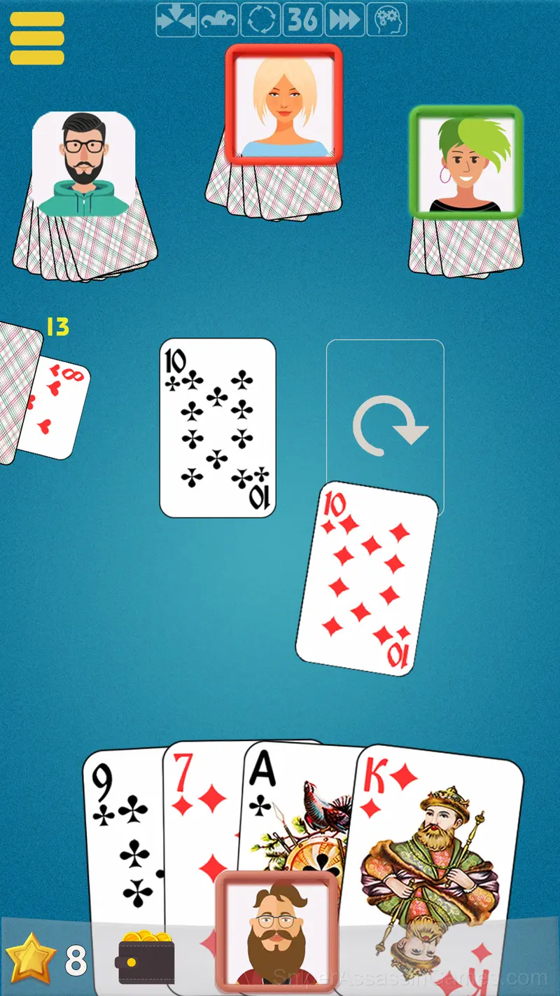 Durak transfer regular cards gameplay screenshot 4