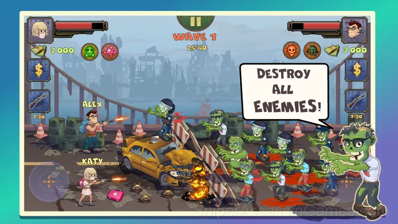 Two Guys And Zombies 2 gameplay screenshot 1